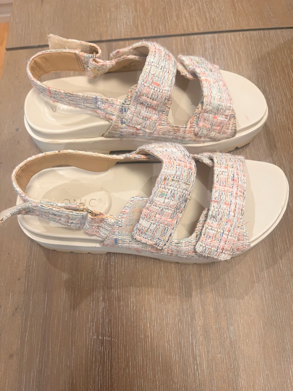Vionic Pastel Tweed Platform Sandal in Multi-Color